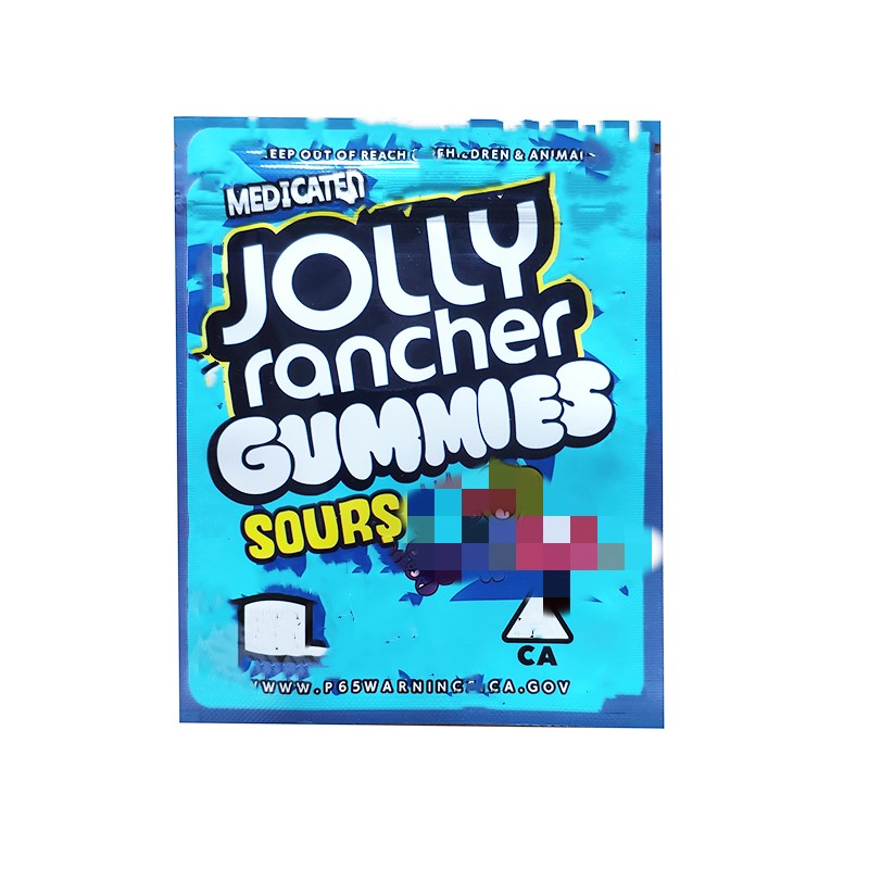 

Medicated jolly rancher gummies Bag sweetarts sour Edibles mylar zipper with notch 600mg plastic packaging bags smell proof