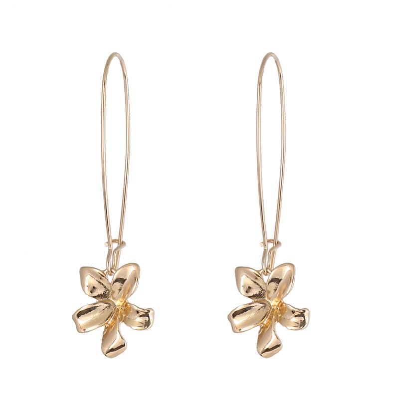 

Hoop & Huggie E7221 ZWPON Gold Color Metal Blooming Floral Earrings For Women Boutique Jewelry Wholesale