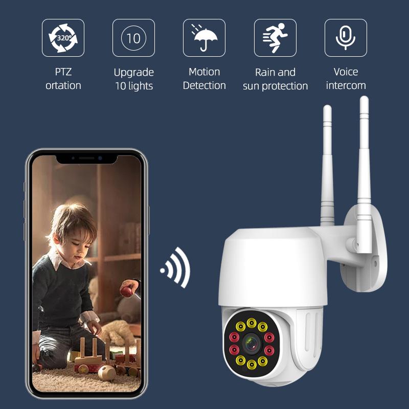 

1080P HD Home Surveillance Motion Detection Camera Outdoor Waterproof Wireless Security CCTV Full Color Night Vision Camera