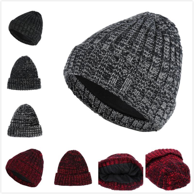 

Unisex Baggy Warm Hat Winter Wool Knit Ski Beanie Skull Slouchy Caps Hat Mixed plus velvet beanie toe cap czapka zimowa