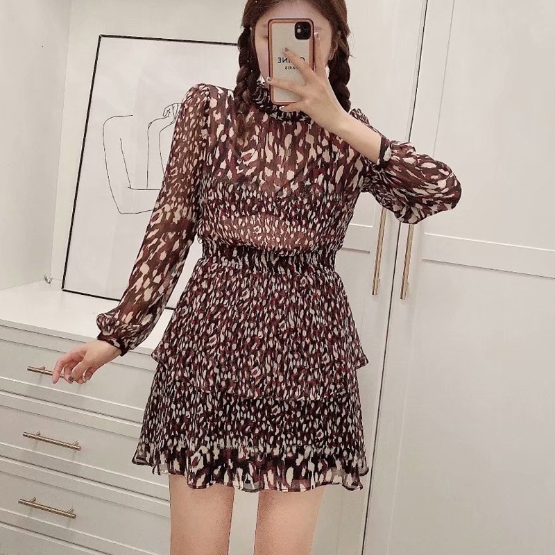 

2021 New Spring Autumn Women Long Sleeves Sexy Printed Ladies Elegant Girls Stand Collar Causal Outfits Ierh