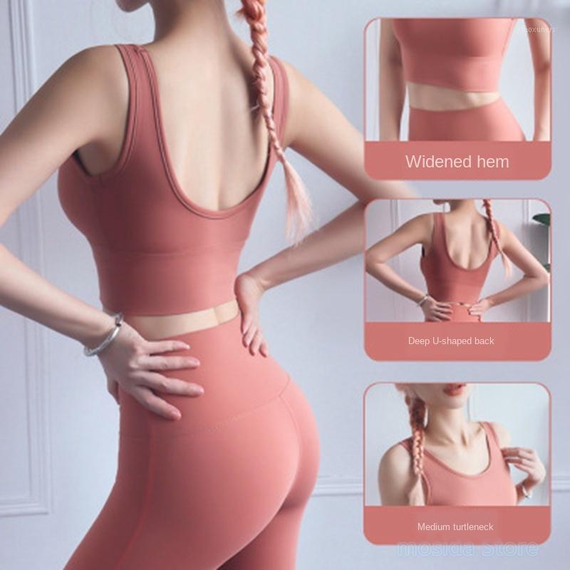 

10pcs 2020 new full package single wear sports underwear female high-strength shockproof gather deep U beautiful back yoga bra1, Black