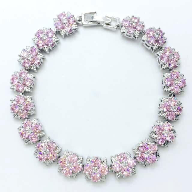 

Top sell real yellow gold color Spice jewelry elegant red pink Bracelets & Bangle size 18cm