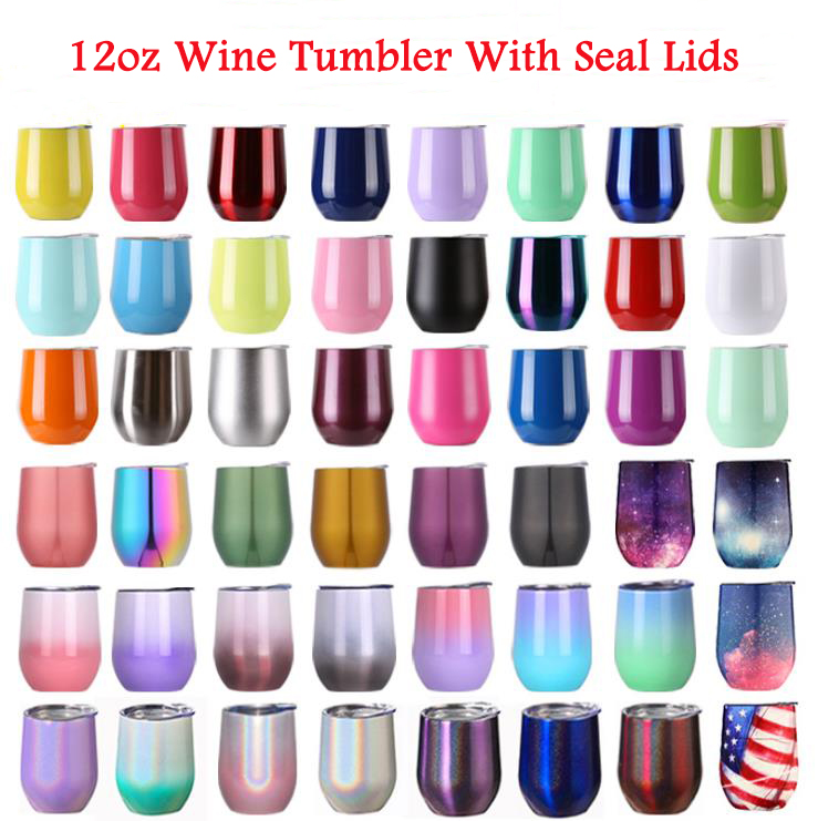 

12oz Wine Tumbler Stainless Steel Insulated Coffee Cup Egg Shape Milk Mug With Seal Lids Wedding Christmas Gift, Customize