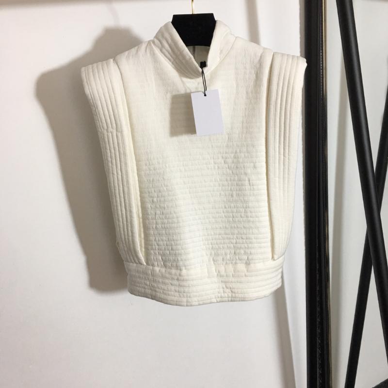 

High Quality Autumn and Winter Women New Sleeveless Back Zip High Street Casual Fashion Padded Vest, Black