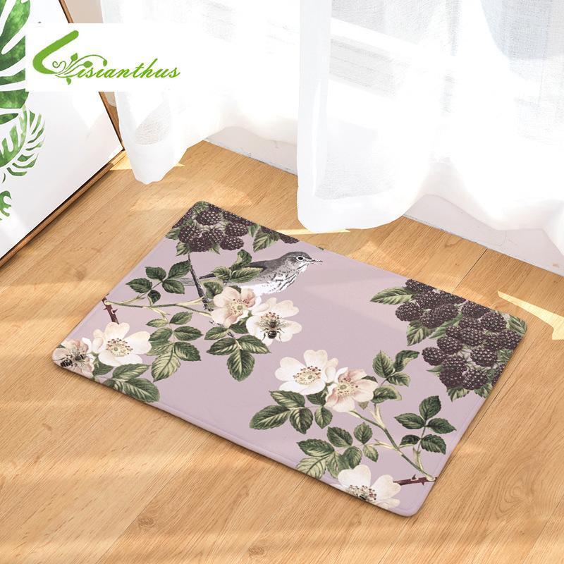 

Welcome Floor Mats Doormat Retro Flowers Printed Kitchen Bathroom rugs House Carpet for Living Room Anti-Slip Tapete Rug1, C13