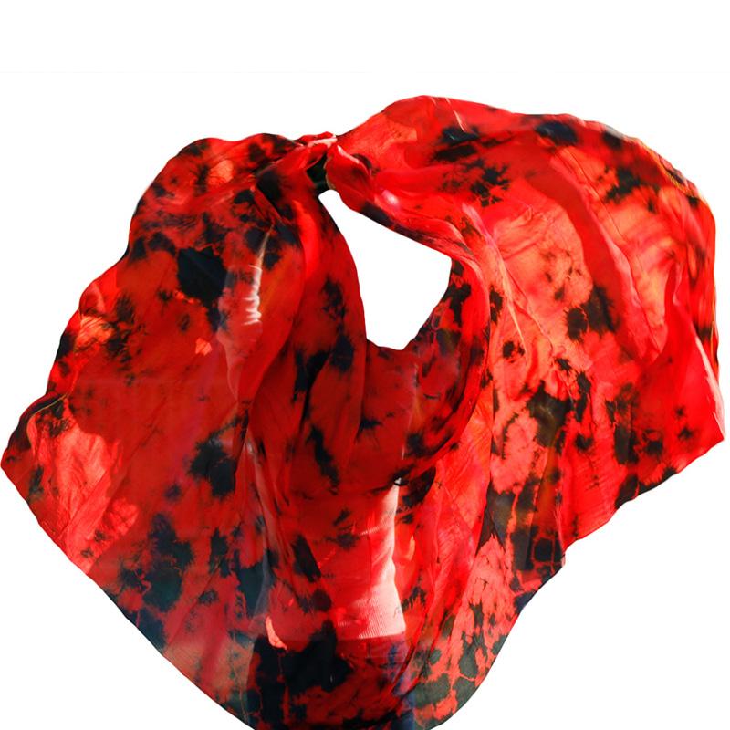 

100% Real Silk Veils Dance Stage Performance Props Silk Veil Customized Women Handmade Dyed Scarf Shawl Chinese Veils, Color 20-dz