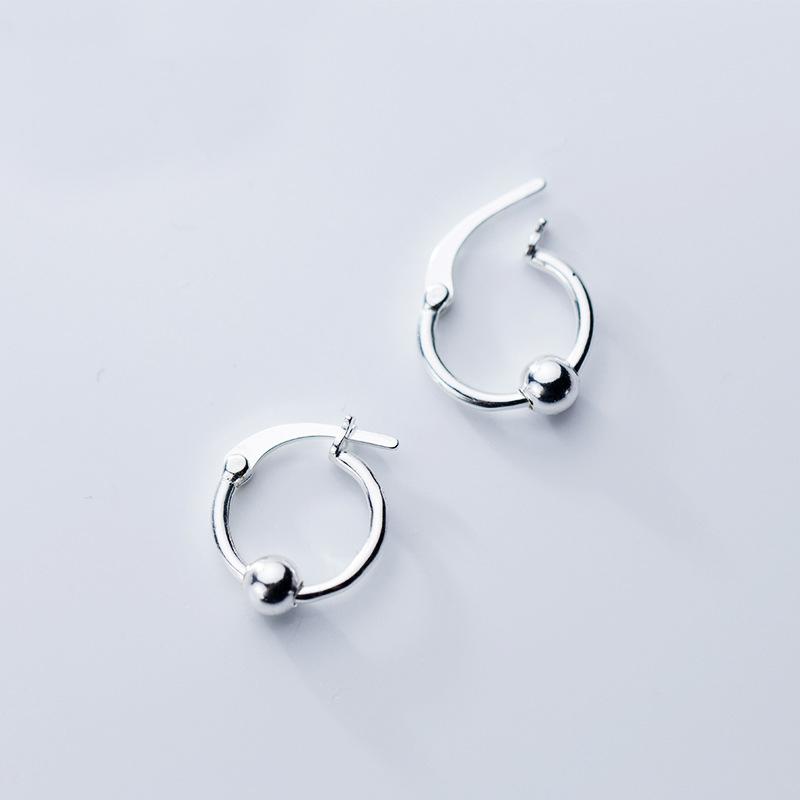 

MloveAcc 925 Sterling Silver Simple Style Hoop Earrings Fashion Silver Jewelry Earring Girl Lady Gift