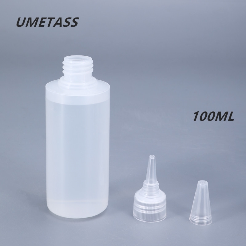 

UMETASS Durable Plastic Squeeze Bottles 100ML Leak-proof empty dropper bottle for Liquid,Oil,Color pigment hot sell T200819