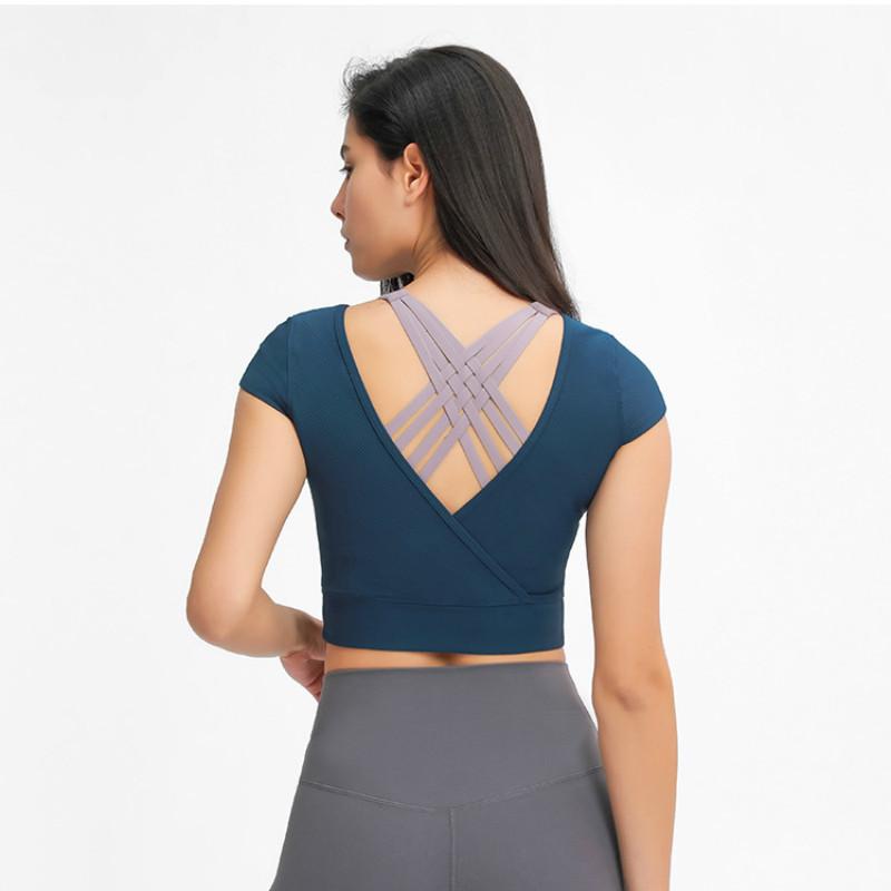 

Crop Shirt Sport Woman Sports Top Women Shirts Gym Workout Fitness Training Yoga for Running Tank Tops Sleeveless Vest Seamless, Black