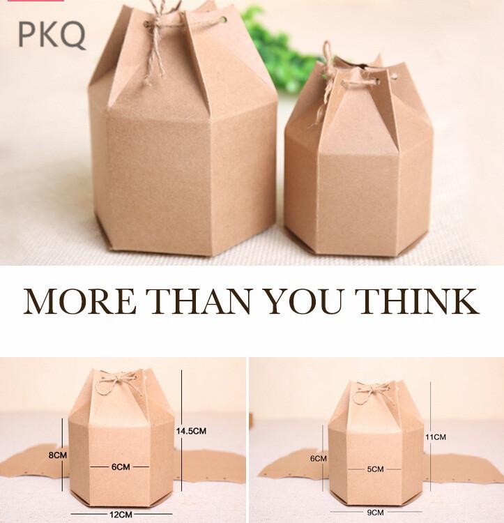 

Gift Wrap 20Pcs Creative Paper Box Brown Kraft Packaging Wedding Favors Candy Boxes Cardboard Carton DIY Present