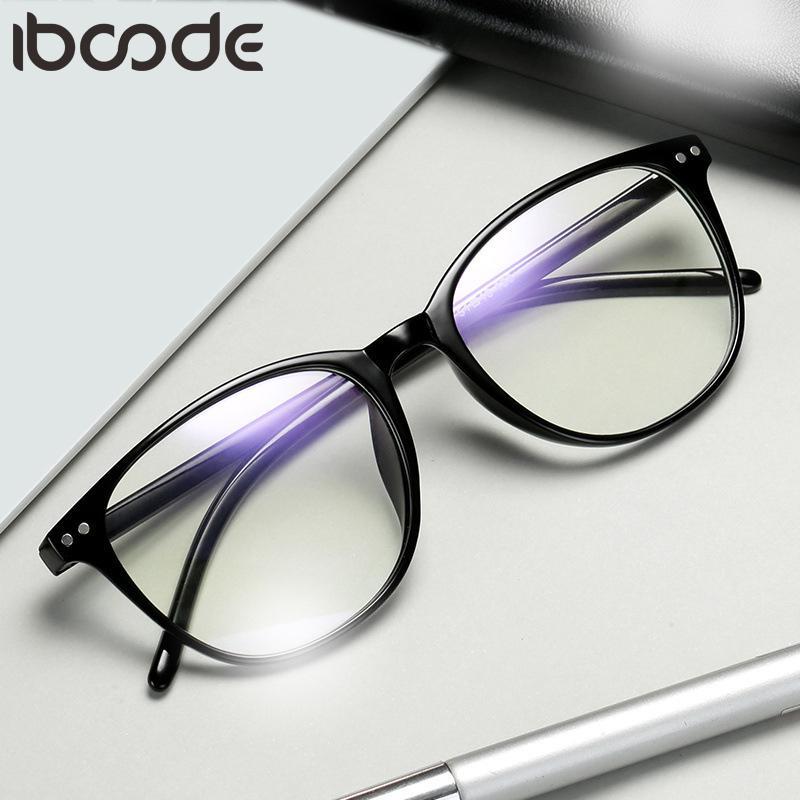 

iboode Round Finished Myopia Glasses Men Women Rivet Blue Film Coating Nearsighted Eyeglasses -1.0 -1.5 -3.0 -3.5 -4.0 -4.5 -6.01