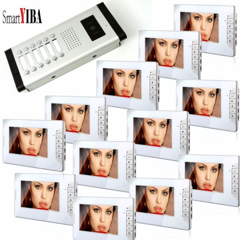 

SmartYIBA 7" Apartment Private Flat Video Security Door Phone Videocitofono Casa System Support 3 to 12 Monitors For Option1
