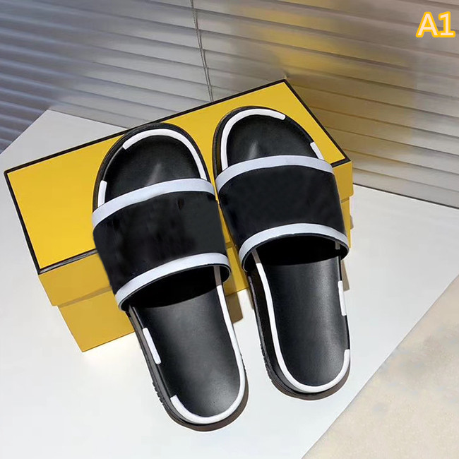 

Fashionable new hot men's women's sandals slippers slide summer wide flat bottom women's sandals slippers with box type dust bag size 35-44, A2