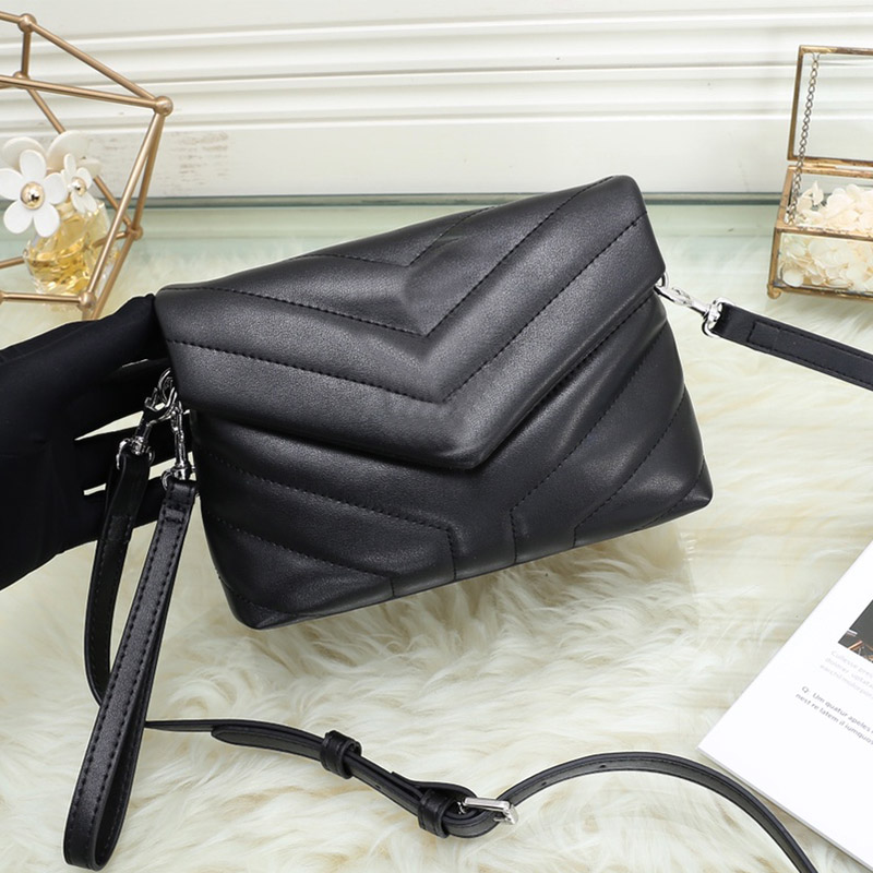 

Loulou Shoulder Bags Sold with Box Genuine Leather Solid Black Purse, 5311- with box