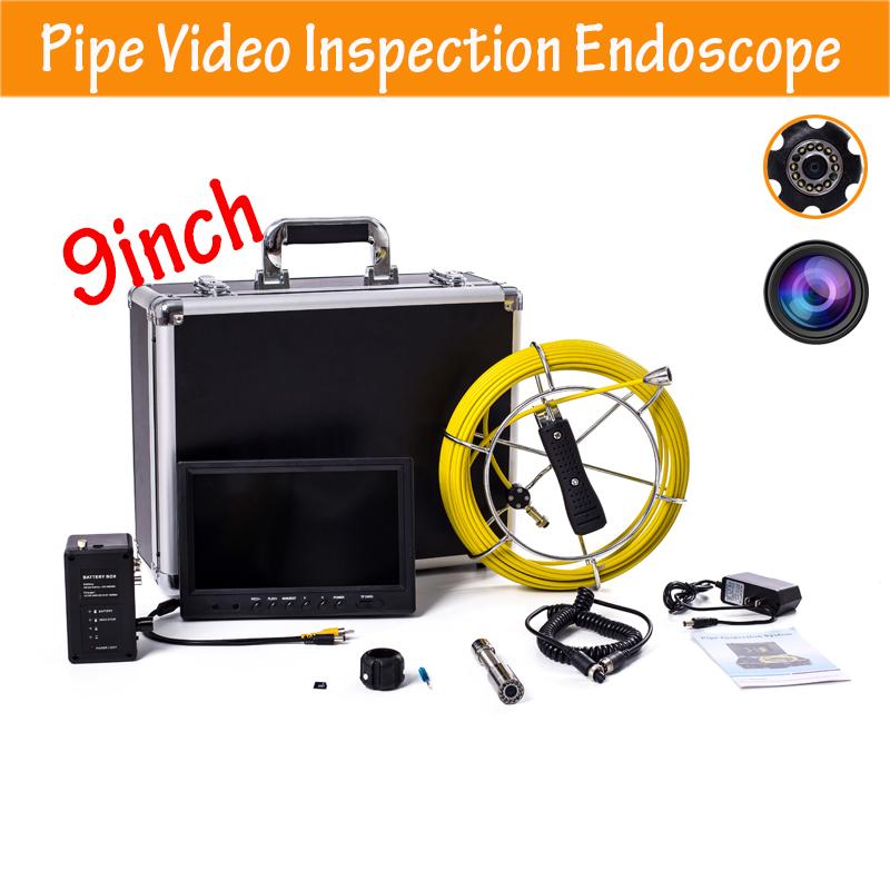 

9inch Color TFT LCD Screen 23mm HD COMS 1000TVL Camera Head Industrial Pipe Video Inspection System 20m Cable