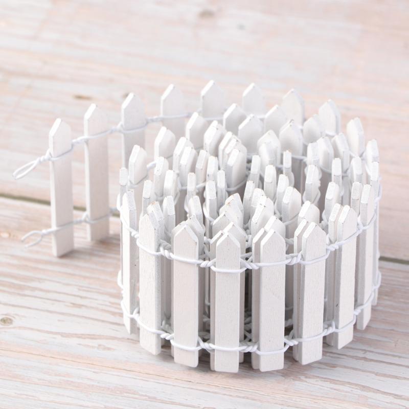 

100cm x 5cm Mini Small Wood Fence DIY mini house Fairy Garden Micro Plant Pot Decor Bonsai Terrarium Ornament (White