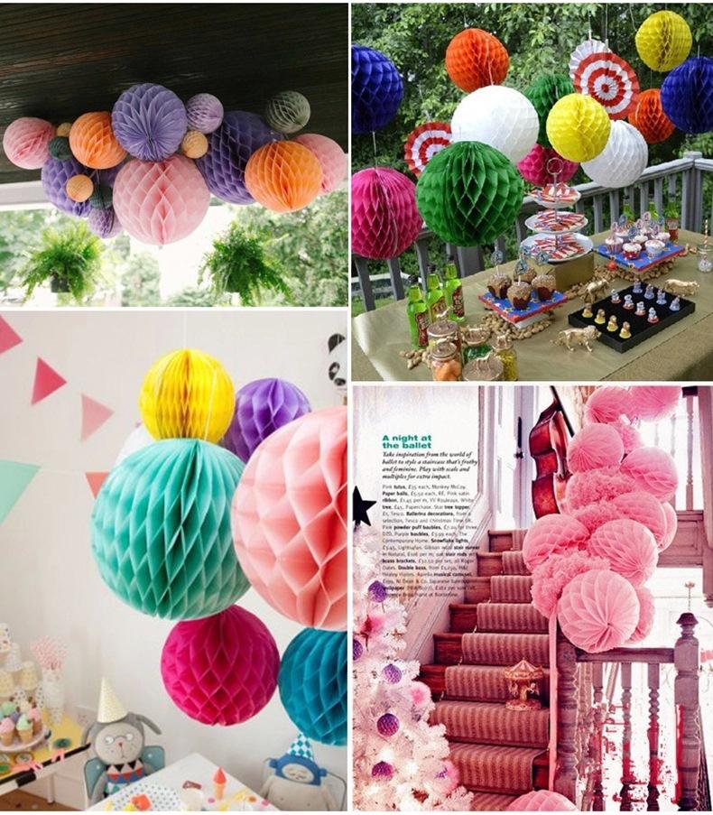 

Multi Color 8inch(20cm) Decorative Flowers Paper Lantern Honeycomb Wedding Balls Kids Birthday Decoration Event Party Supplies, Random colors