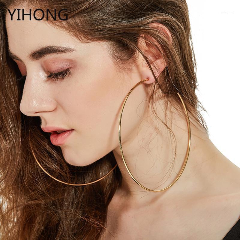 

Hoop & Huggie Gold Silver Color Earrings Punk Hiphop Big Hollow Party Brincos For Fashion Women Jewelry1