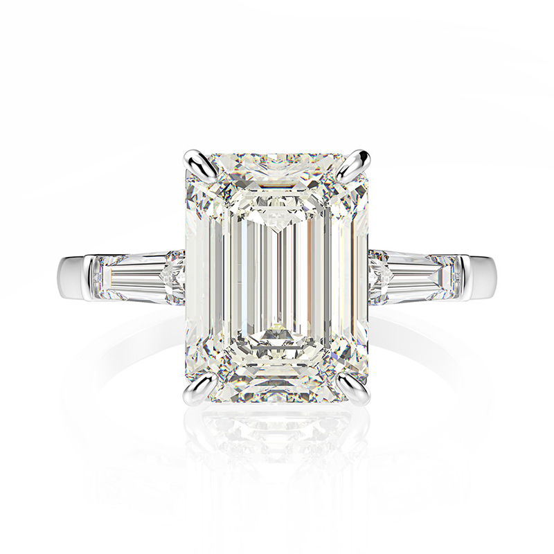 

OEVAS Wedding Band 7ct Created Moissanite Diamond Engagement Ring Solid 925 Sterling Silver Fine Jewelry Ladies Anniversary Gift