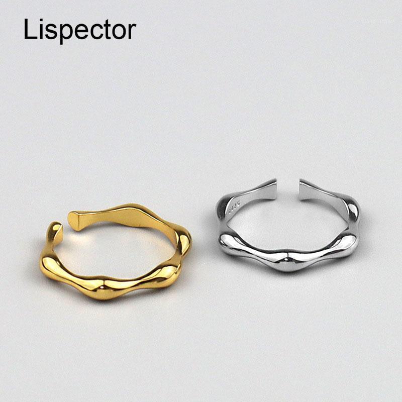 

Cluster Rings Lispector 925 Sterling Silver Elegant Simple Slim For Women Minimalist Geometric Temperament Unisex Jewelry, Golden;silver