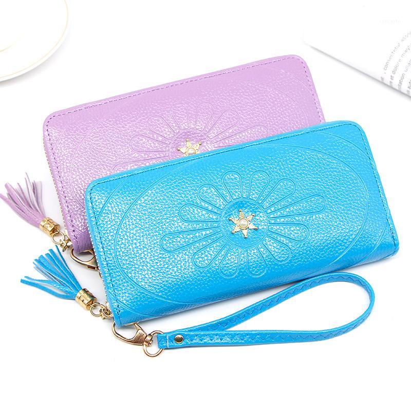 

MONNET CAUTHY New Arrivals Long Wallets Large Capacity Multi-card Slot Leather Wallet Tassel Sweet Purple Blue Pink Purse1, Green purse
