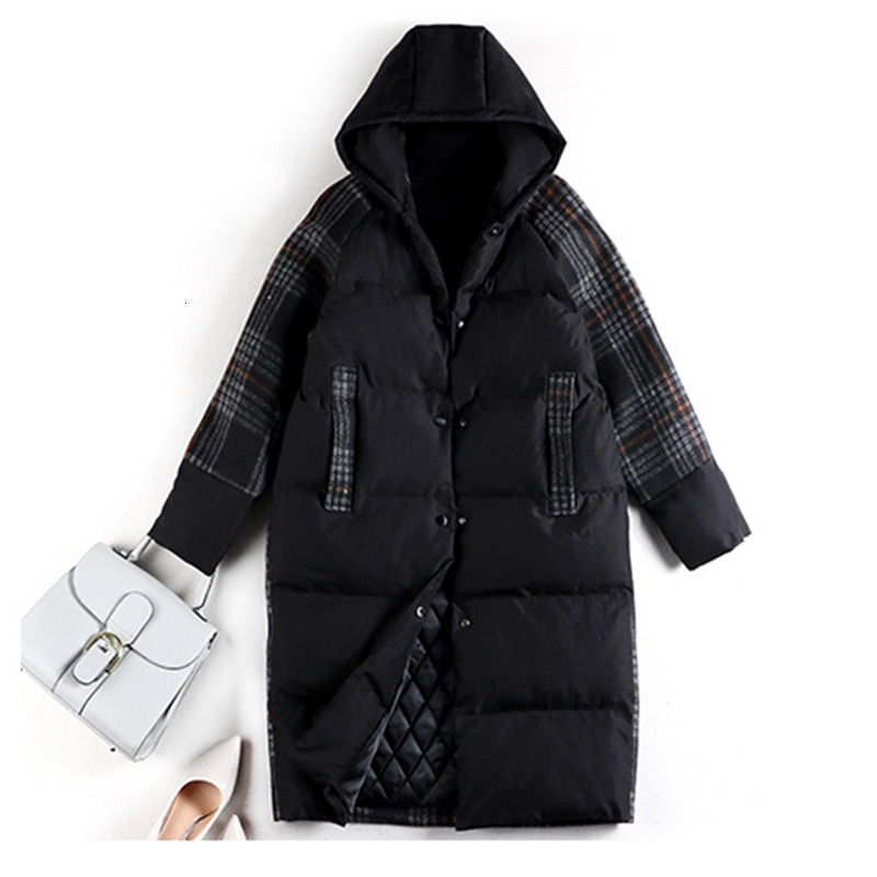

New winter cotton style plus size women's clothing mid-length black hot fashion in Europe and America 1GQD