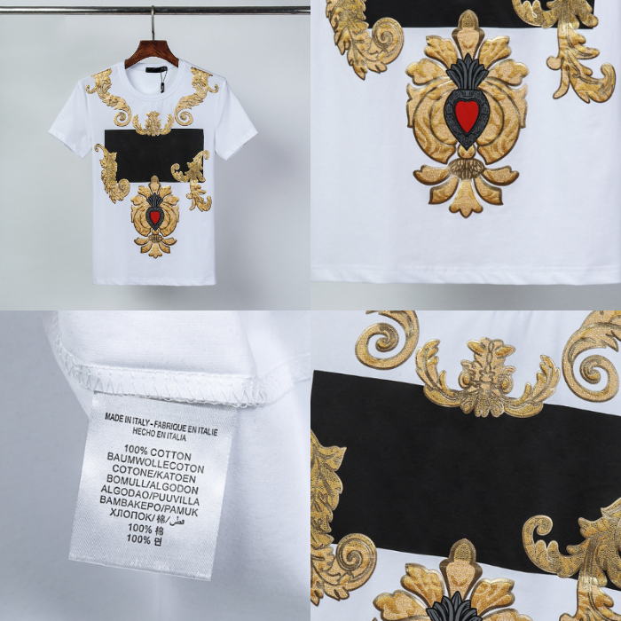 

2020 new men's T-shirt European and American popular printing T-shirt men and women couple T-shirt, White;black
