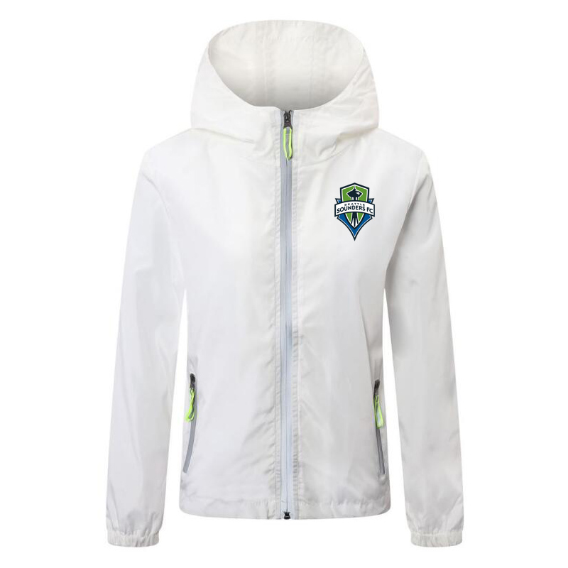 

2020 MLS sounders fc soccer jacket zipper Hooded Windbreaker soccer jerseys soccer hoodie Windproof Waterproof jacket coat Running Jackets
