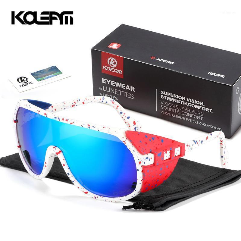 

KDEAM Oversized Polarized Sunglasses Men Fashion Punk Style Big Sun Glasses Super light TR90 Frame Outdoor Windproof Goggles A401