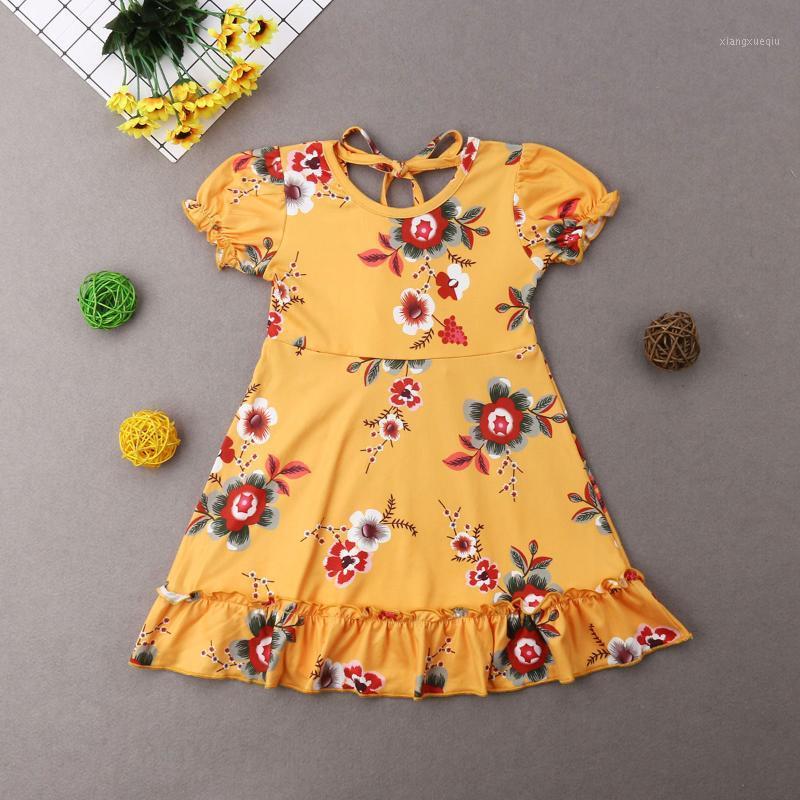 

Kid Child Baby Girls Floral Princess Party Dress Toddler Newborn Kids Clothes 1-5Y Sleeveless Ruffle Cute Dress1, White