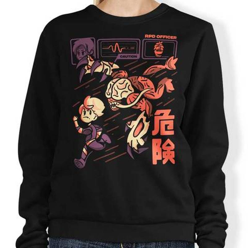 

Chasing Pattern Men's Hoodless Sweater 3D Printing Visual Impact Top Punk Goth Round Neck High-quality Hoodless Sweater, Black