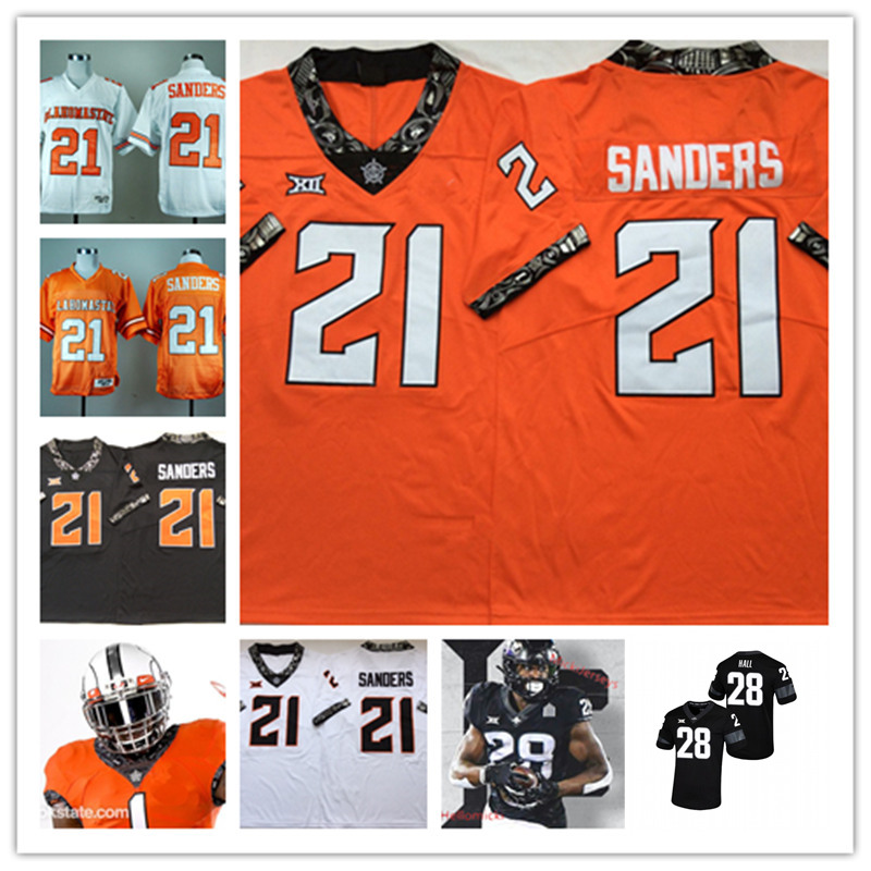 

Mens 28 Breece Hall Iowa State Cyclones Jersey Embroidery Stitched #21 Barry Sanders Oklahoma State Cowboys Football Jersey