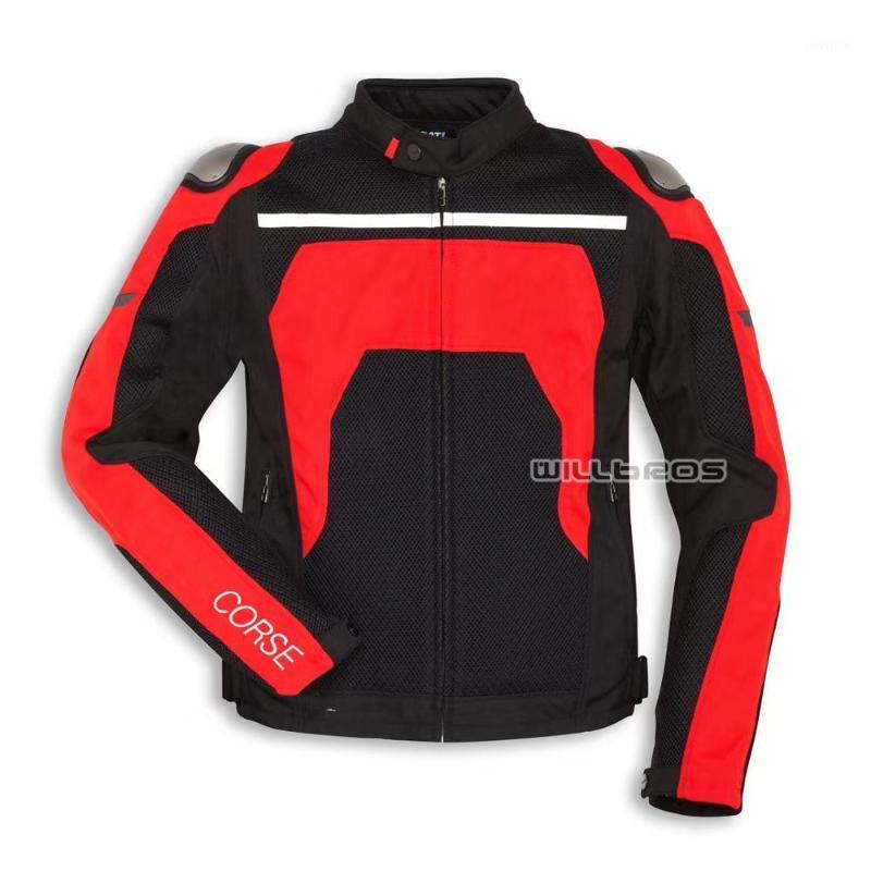 

Motorcycle For Summer Mesh Textile Jacket Moto Racing Riding Black Red Locomotive Suit1