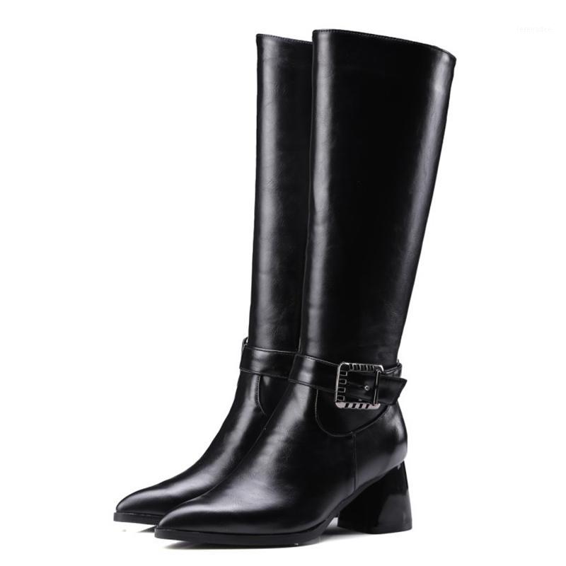 

Plus size 32-48 2020 fashion high heels women knee high boots pu leather office ladies dress shoes autumn winter boot woman 78-61, Black short plush