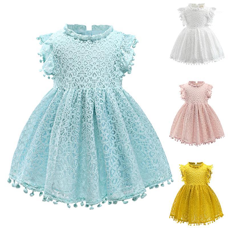 

Four-color Lace Girls Dress Tutu Casual Cute Cosplay Princess Dress Solid Color Mesh Party Costumes Flower Pattern Girls Dresses1, As the picture