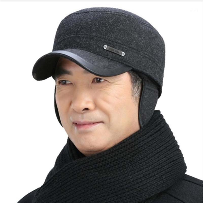

Middle-aged and elderly hats winter men's cold-proof and warm ear protection woolen hat cap old man dad cap1