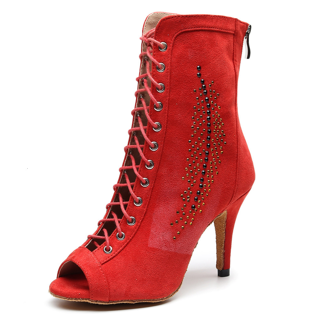 

Jazz Ballroom Size Latin Shoes for Women Sliding Dancers Tap Stylish High Heels Rhino Dancing Dance Boots Jzm3, Six inches heel 1