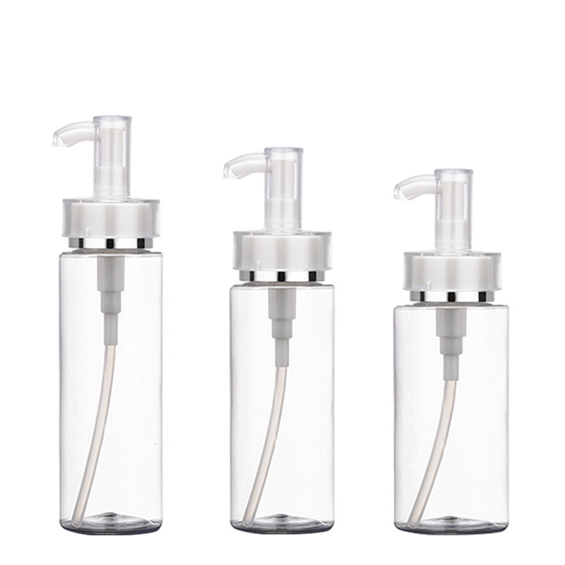 

120ml 160ml 200ml Plastic cosmetic packaging PET lotion pump bottle high-end sub-bottling acrylic pump bottle hot sale