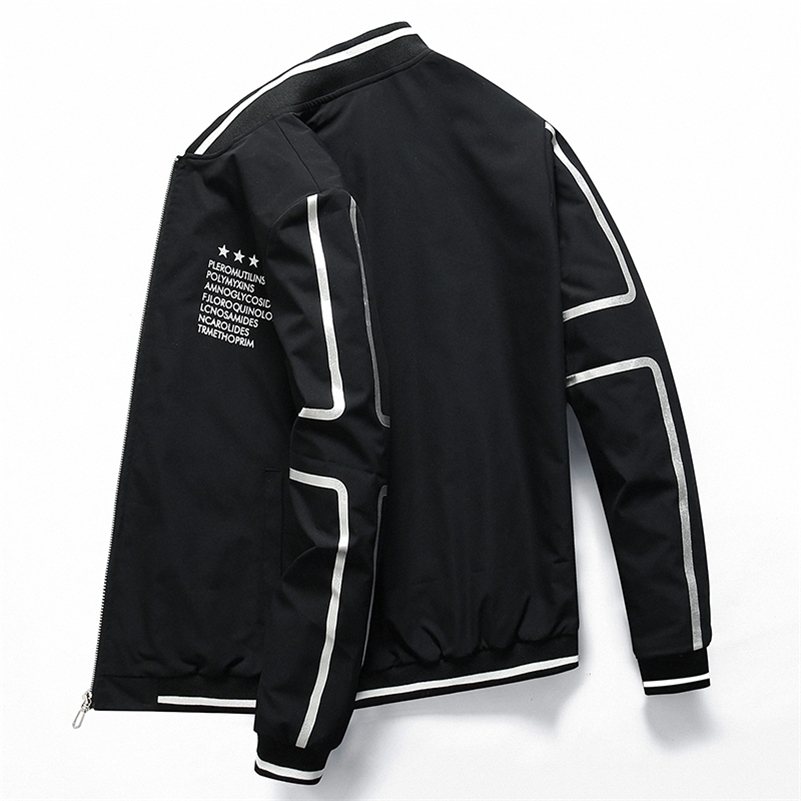 

Casual jacket men jaqueta masculino summer autumn printed Thin jacket stand collar slim fit outwear size -4XL Dropshipping 8121 201118, Balck