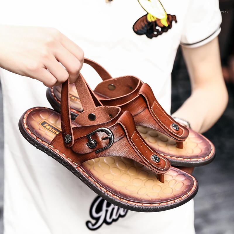 

genuine transpirables sandles herren sandalen zandalias slide 2020 vietnam leather masculina work men sandalet para sandales da1, Khaki