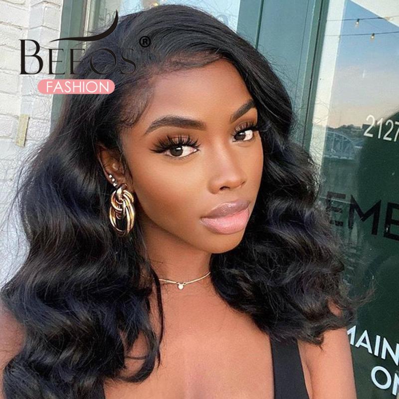 

Short Bob Wig Lace Front Human Hair Wigs With Baby Hair Brazilian Wavy Glueless Bob Wigs For Black Women 4x4 Lace Closure, As pic