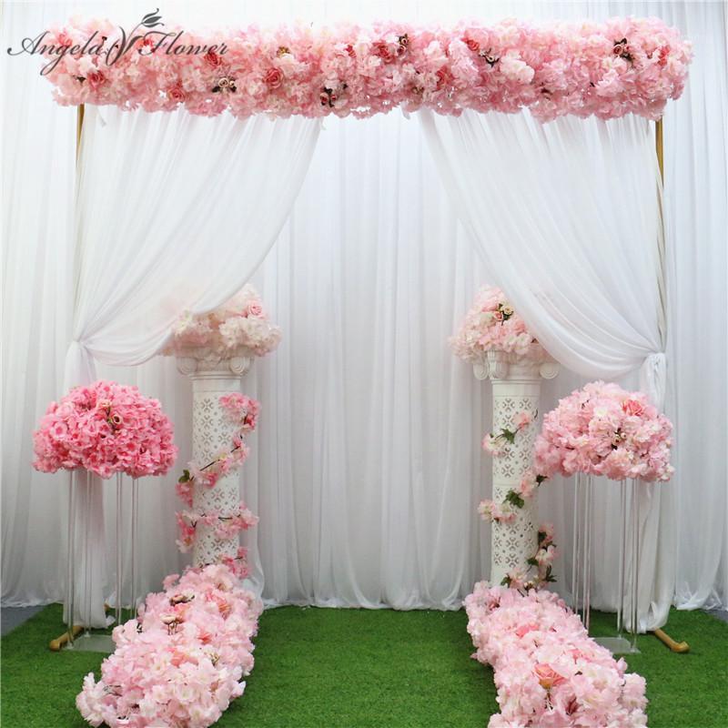 

Cherry blossoms wedding flower arrangement supplies same table centerpieces flower ball decor party event row wall1, Pink a 50cm