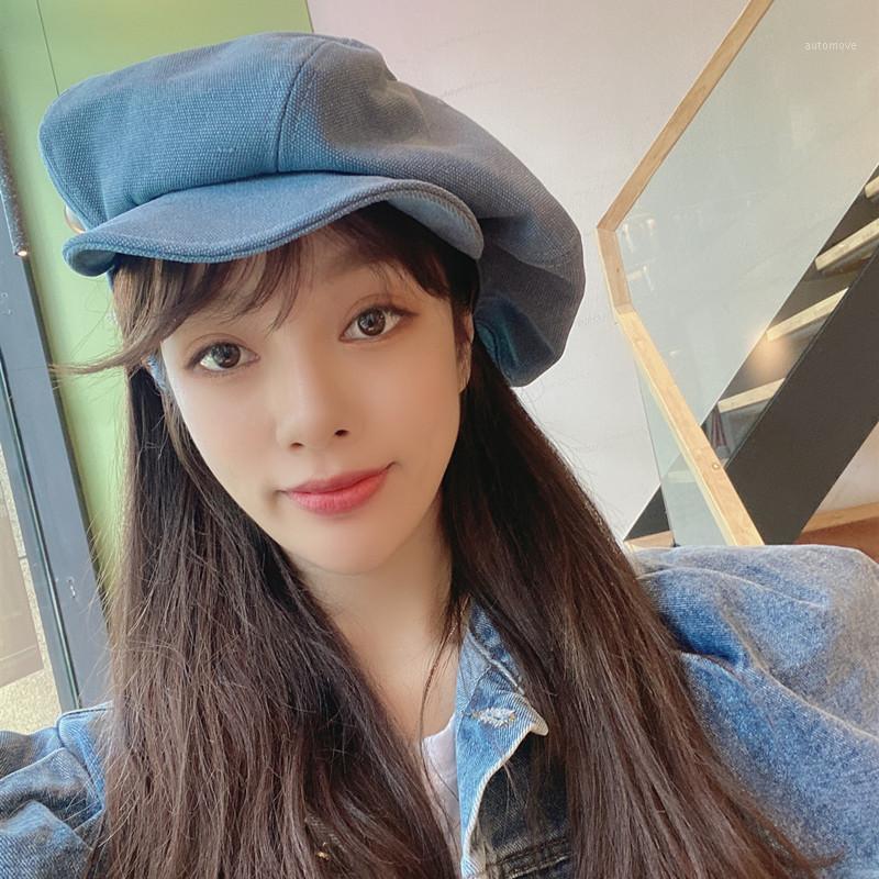 

Oversized Casual Cowboy Painter Hat Exaggerated Cloud Driving Beret Autumn Vintage Cotton Solid Plain Octagonal Newsboy Cap1, Beige