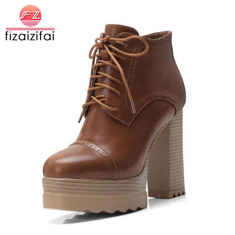 

Coolcept Ankle Boots Women Winter Warm Shoes Platform Short Boots Fashion Simple Shoes Thick Heels Ladies Footwear Size 32-42, Black