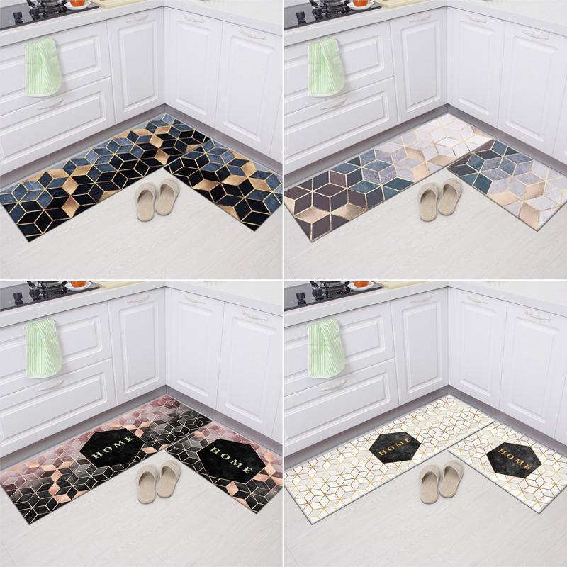 

Anti-slip Kitchen Floor Mat Printed Modern Kitchen Rugs Long Strip Waterproof Mats Home Entrance Doormat Bath Mat1, Style 1