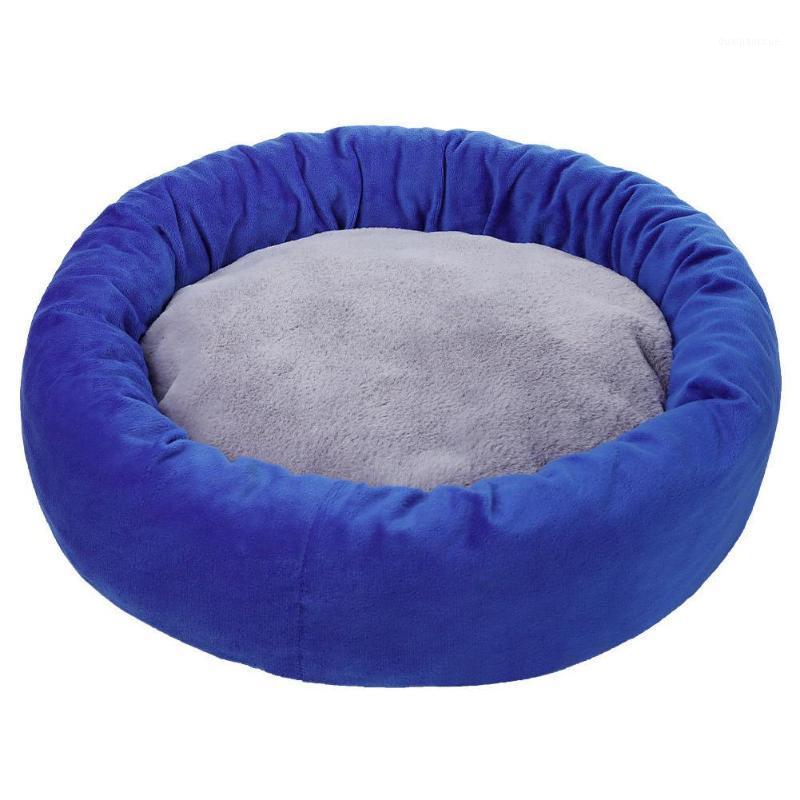 

50x50 cm Pet Cat Bed Warm Round Plush Cushion Soft Mat Puppy Dog Sleeping Bed House Nests Pet1, Black