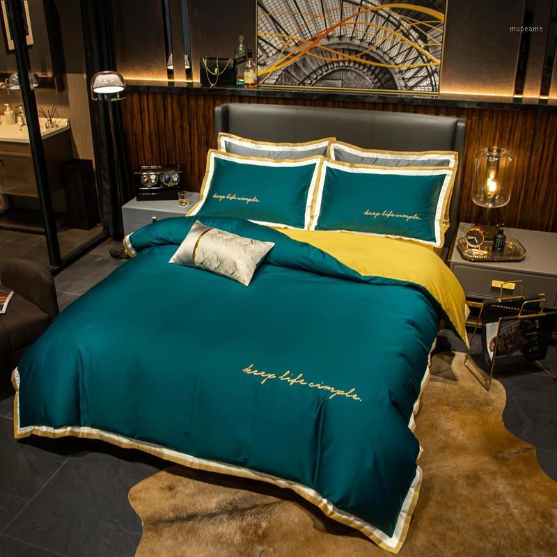 

new Hotel 100% Egyptian Cotton Bedding Sets Queen King Duvet Cover Bed/Flat Sheet Fitted Sheet embroidered copy1