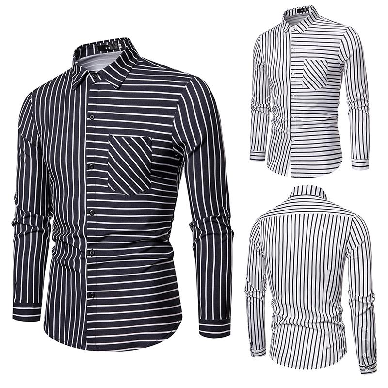 

Spring and autumn men' new leisure solid color long sleeve shirt slim stand collar fashion top trendy man F21