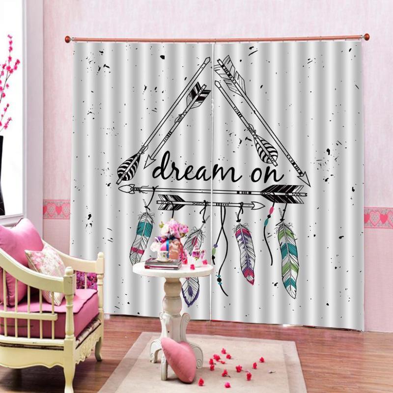 

feather curtains simple Blackout curtain 3D Window Curtains Living Room wedding bedroom Cortinas Drapes1, As pic